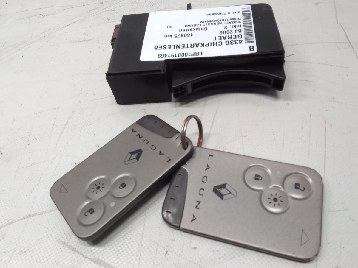 Renault Laguna 2 original Chipkartenlesegerät mit 2 Karten BJ2006 8200293678