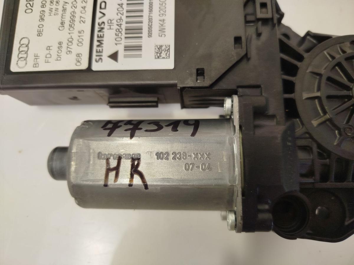 Audi A4 8E B7 Fensterhebermotor Motor Fensterheber hinten rechts mit Steuerteil