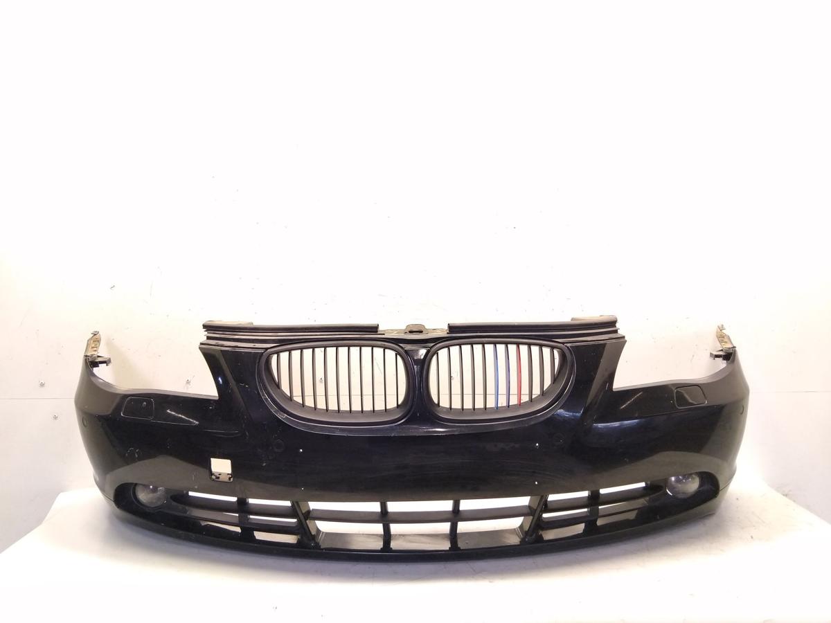 BMW 5er E60 E61 orig Sto&szlig;f&auml;nger Sto&szlig;stange vorn SRA PDC BJ2005 475 Blacksapphire