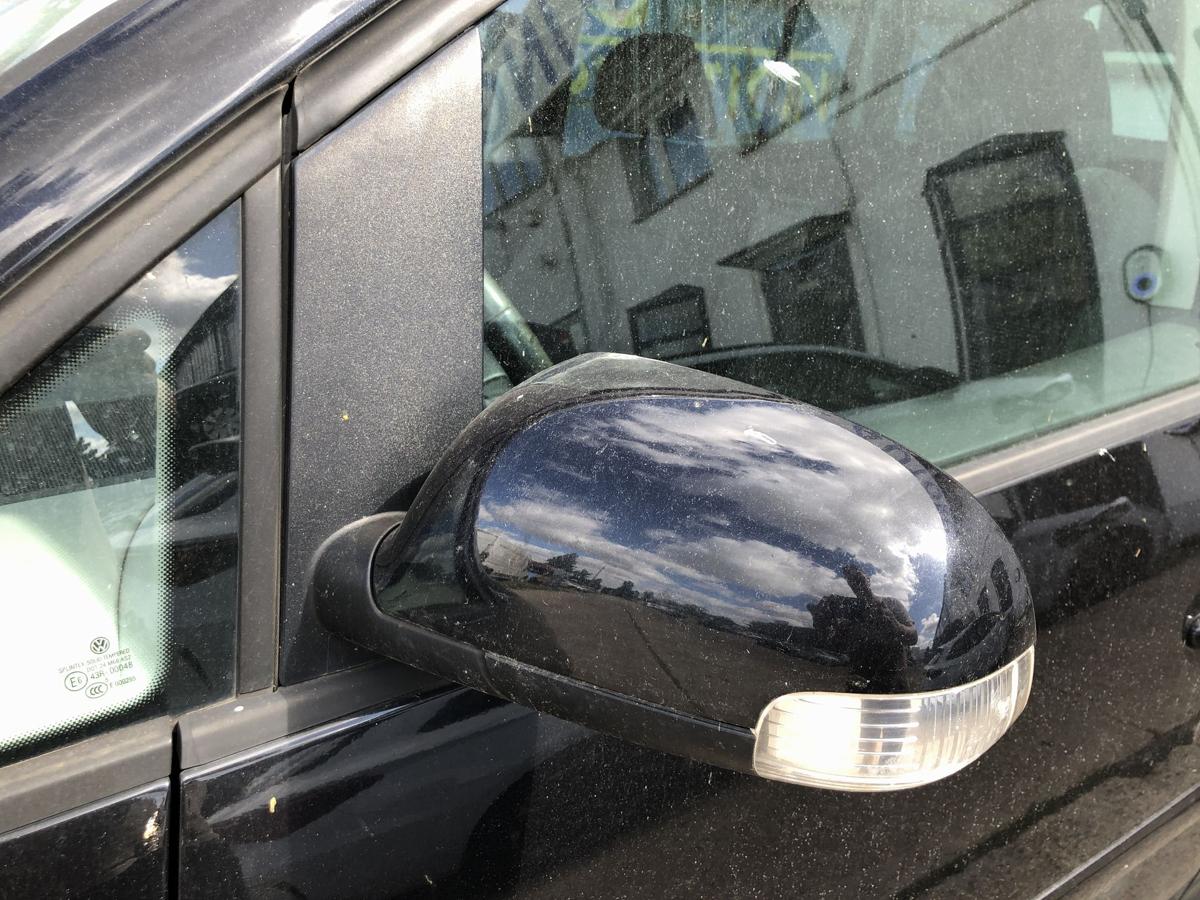 VW Touran 1T 1T1 Au&szlig;enspiegel links Spiegel R&uuml;ckspiegel elek LC9X Deep Black