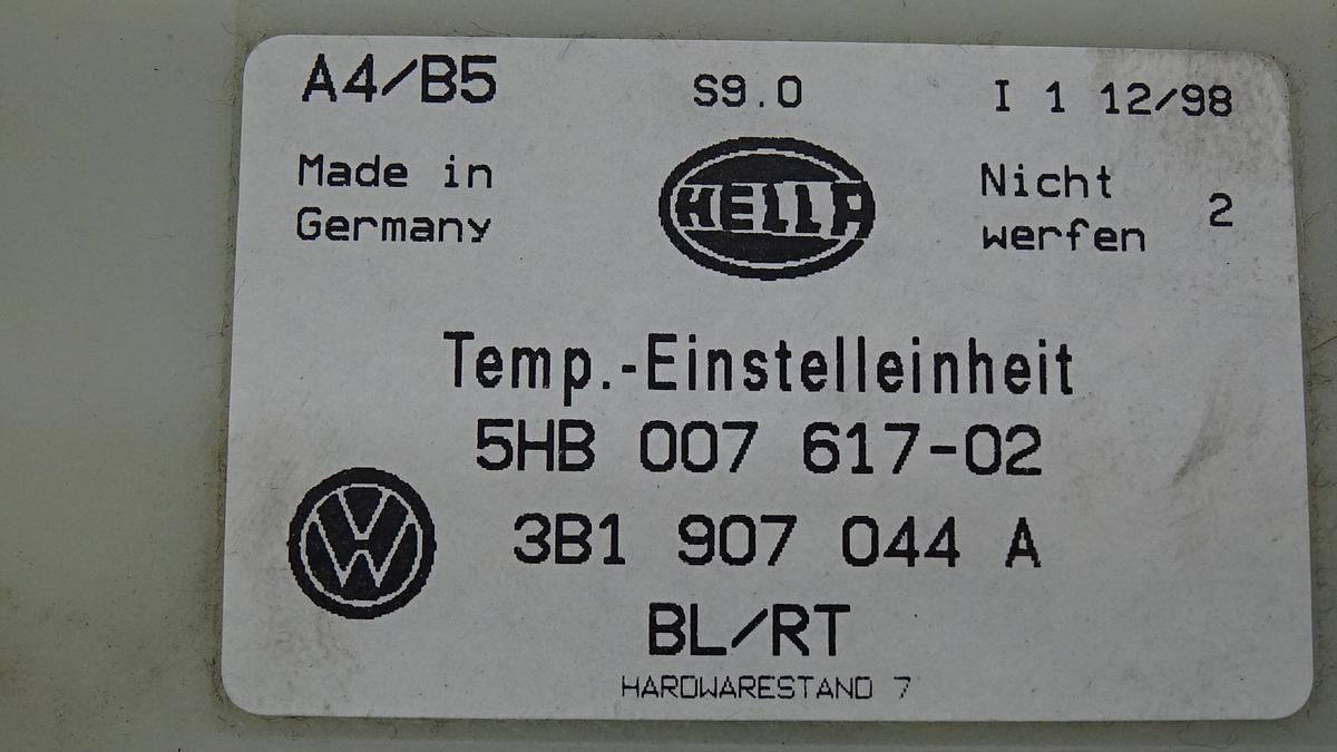 VW Golf IV Klimabedienteil Bedienelement Klimaanlage 3B1907044A 5HB00761702 Climatronic