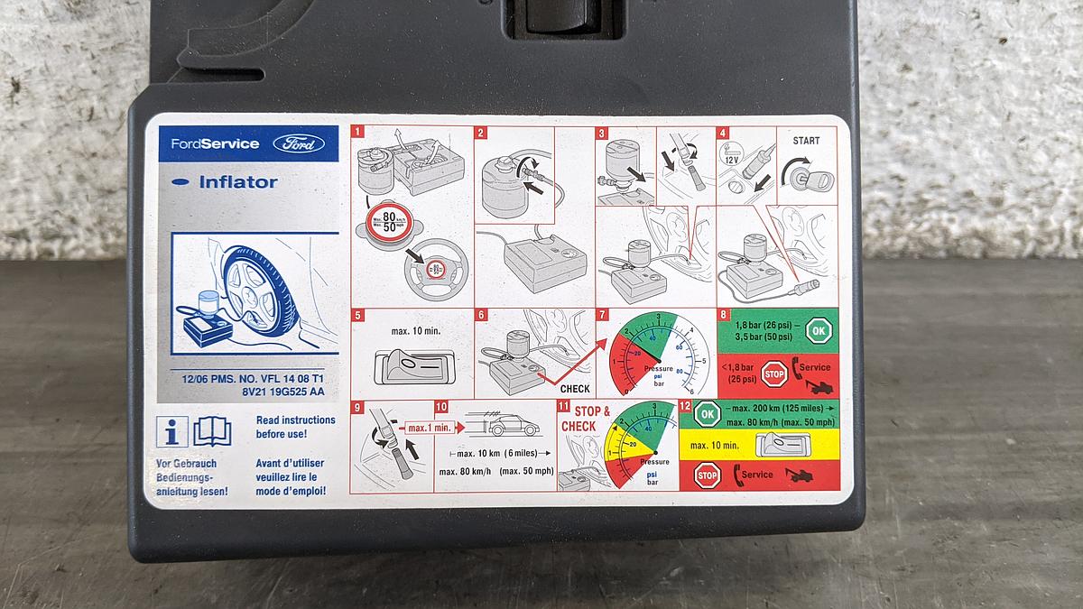 Ford KA RU8 Luftkompressor Reifen Panne 8V2119G525AA