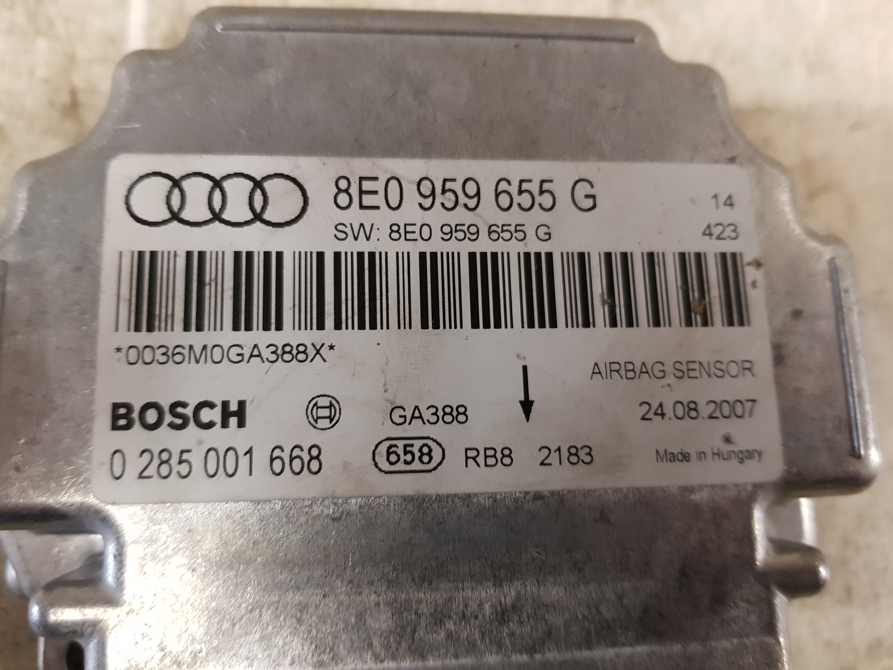 Audi A4 8E B7 04-08 Steuergerät Airbag 8E0959655G Bosch