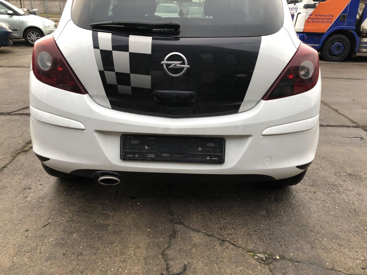 Opel Corsa D 06-14 Stossf&auml;nger hinten Bumper 3t&uuml;rer Casablancaweiss Sto&szlig;stange
