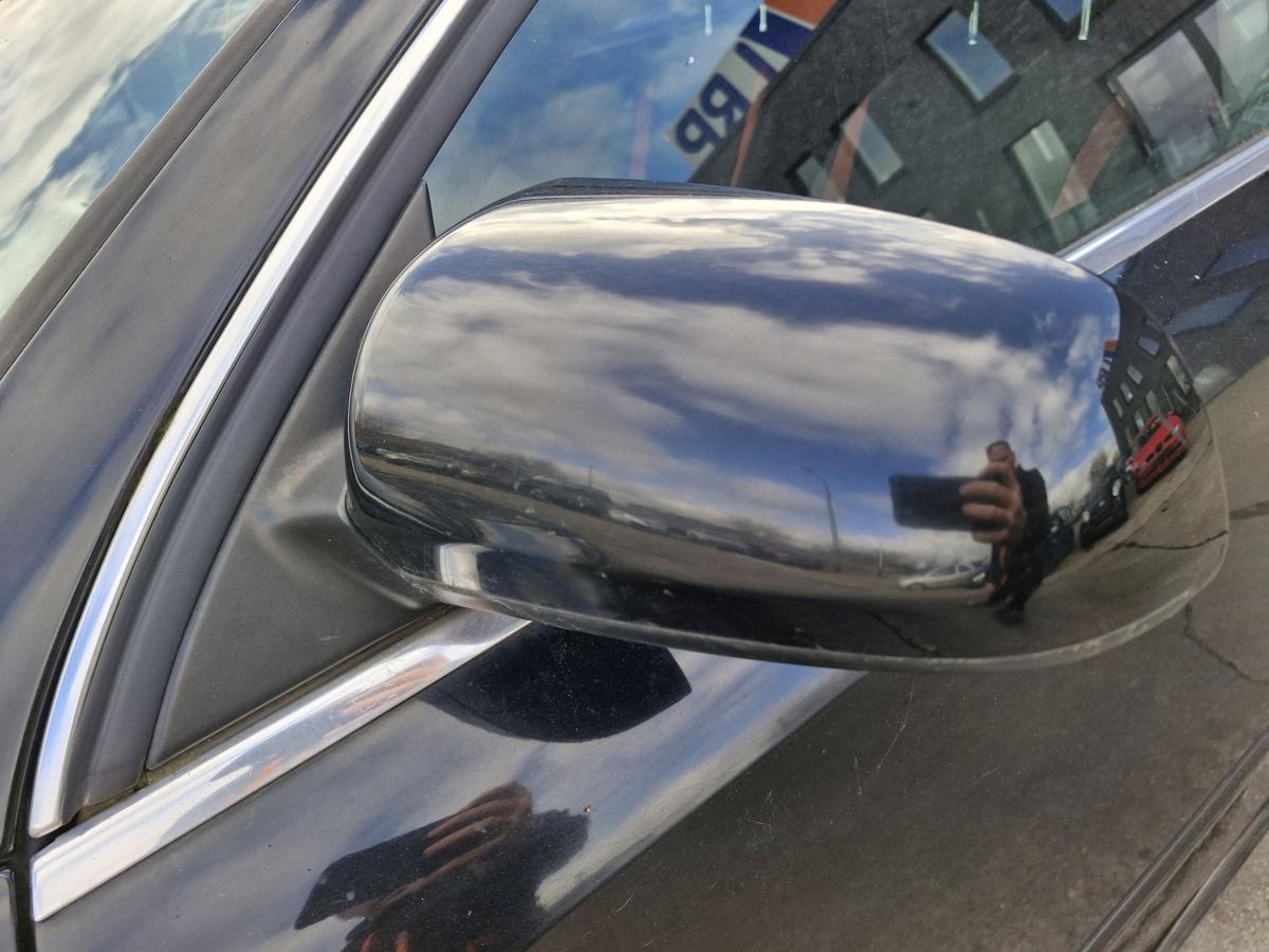 Audi A4 8E B6 BJ04 Au&szlig;enspiegel links elektrisch LY9B Brillantschwarz Spiegel