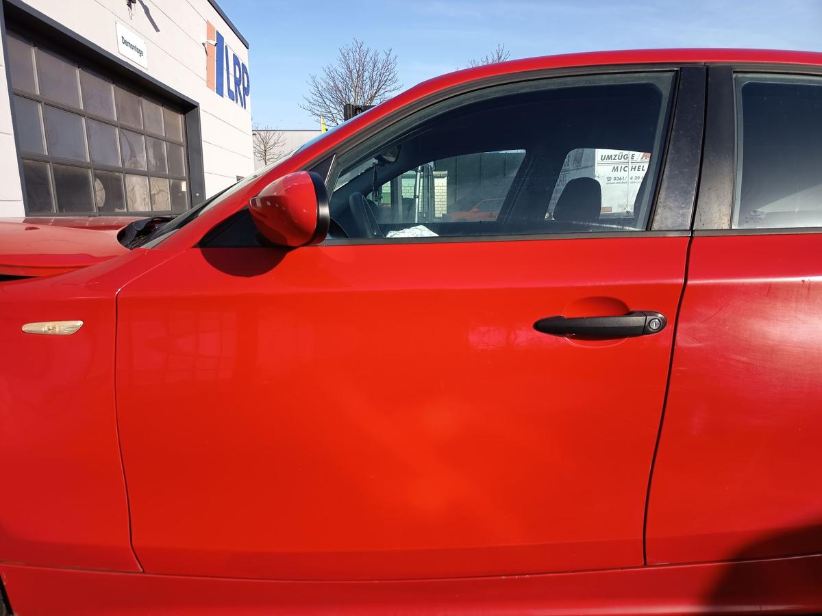 BMW E87 original T&uuml;r vorn links Fahrer Rohbau 438 Japanrot Bj 2005