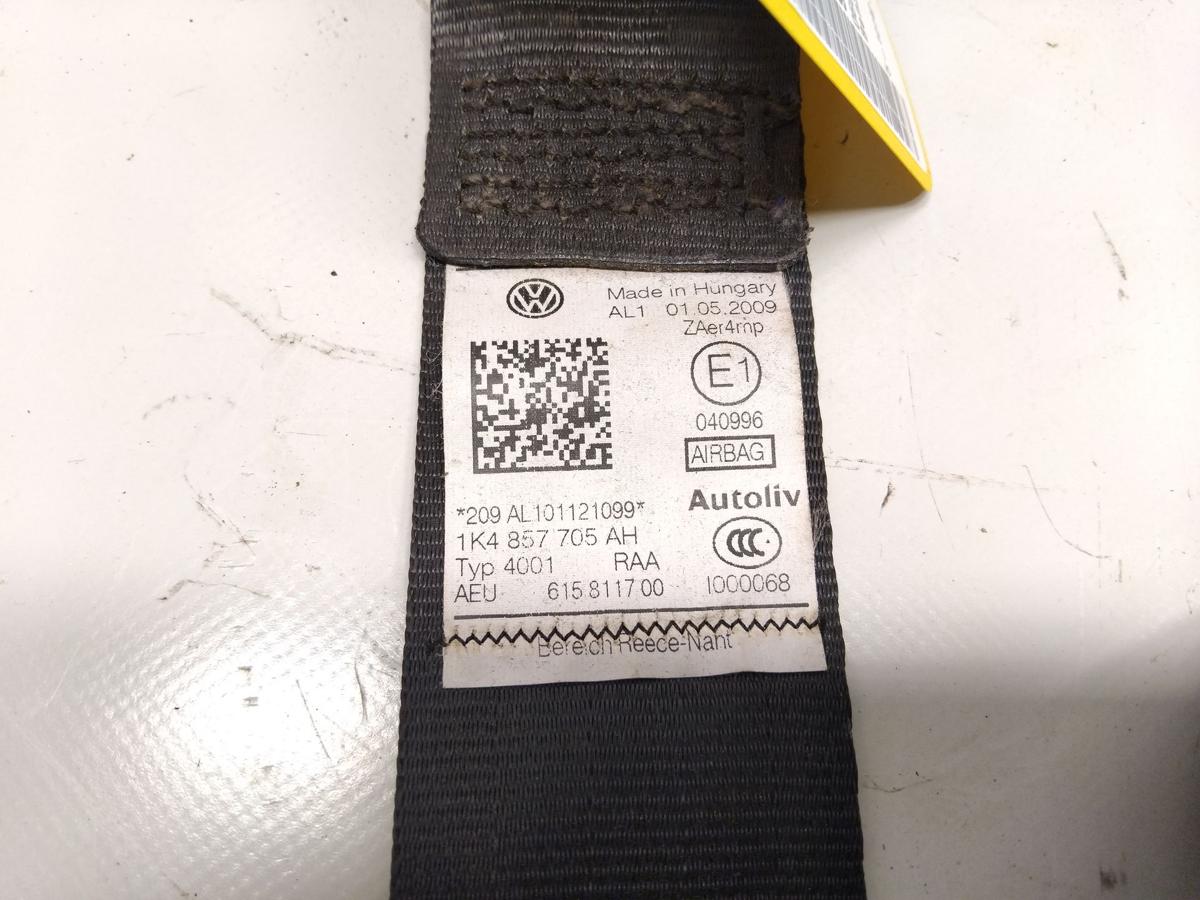 VW Golf 6 original Sicherheitsgurt vorn links 5-t&uuml;rig schwarz unfallfrei BJ2009