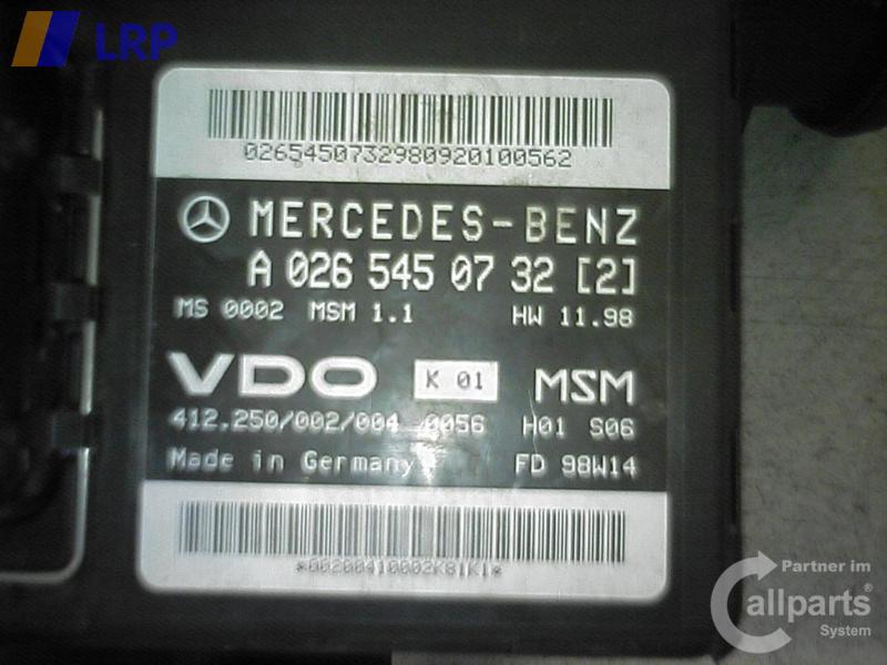 Mercedes W168 A140 original Steuergerät Motor 412250002004 VDO BJ1998