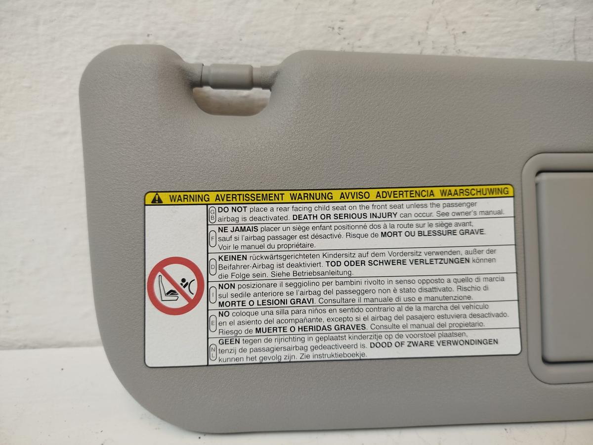 Toyota Yaris XP13 Sonnenblende vorn rechts Beifahrerseite