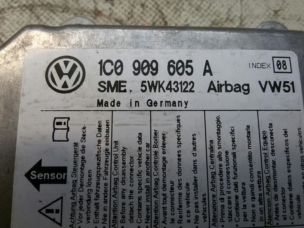 VW T5 7H 7J Bj.2005 original Steuergerät Airbag 1C0909605A unfallfrei