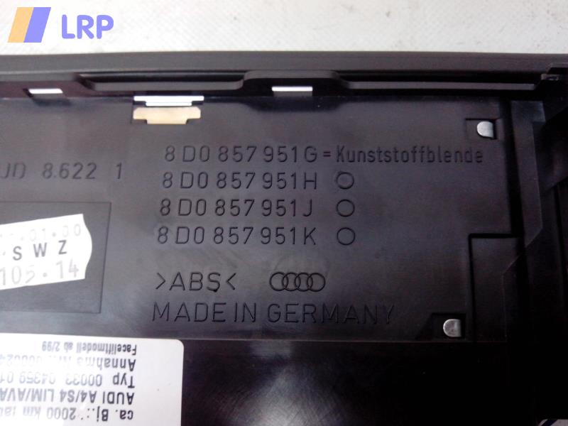 Audi A4 B5 8D Aschenbecher vorn 8D0857951 Facelift BJ2000