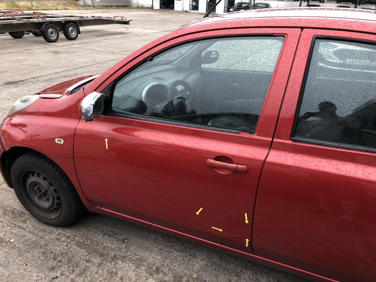 Nissan Micra K12 Tür vorn links Fahrertür 5 türer A32 Emotion Red Dellen Rohbau
