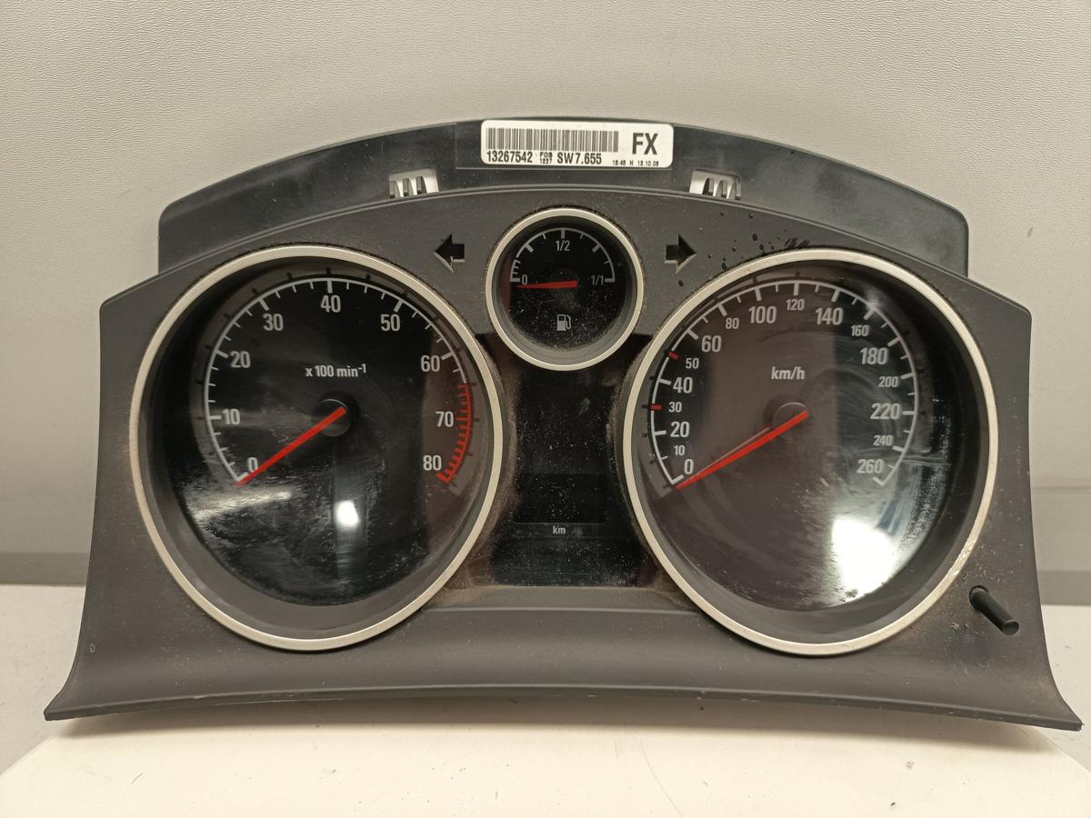 Opel Astra H original Kombiinstrument Tacho zur&uuml;ckgesetzt Baujahr 2008