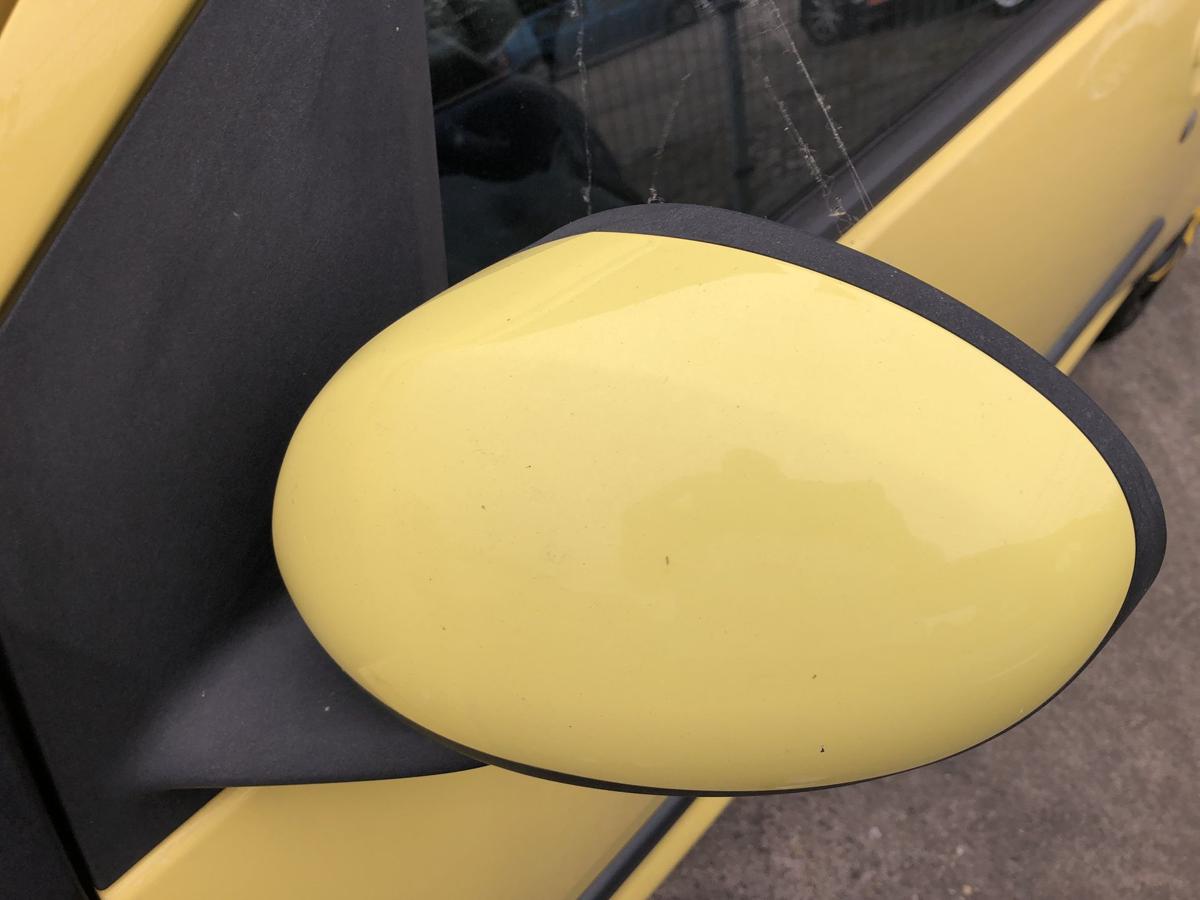 Peugeot 107 Typ P Au&szlig;enspiegel links R&uuml;ckspiegel manuell KBL Citrus Gelb