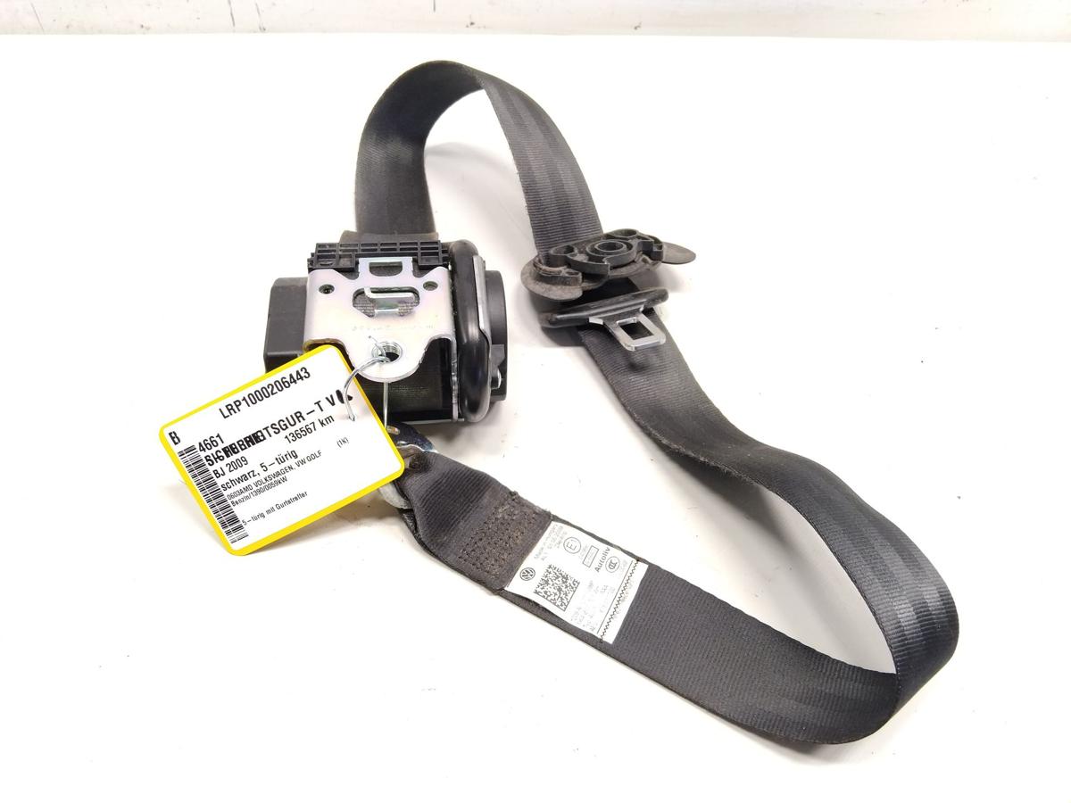 VW Golf 6 original Sicherheitsgurt vorn links 5-t&uuml;rig schwarz unfallfrei BJ2009