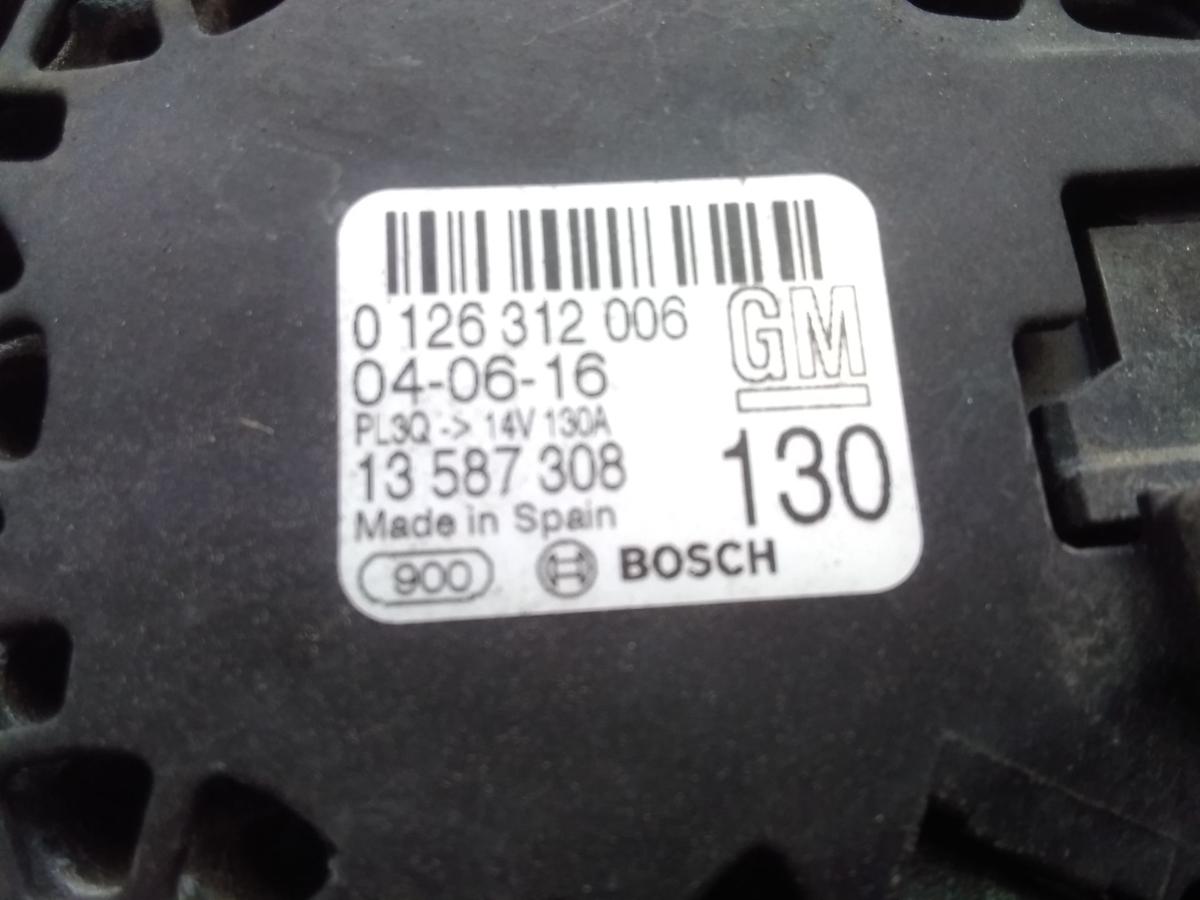 Opel Astra K original Lichtmaschine Generator 130A 1.4T 92kw B14XFL Bj.2016