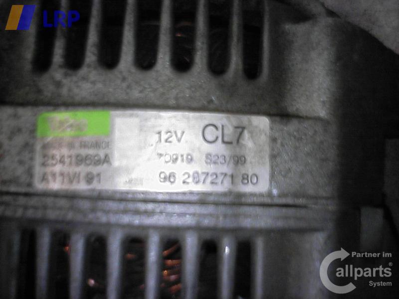 Peugeot 206 Lichtmaschine Generator 1.6 65kw BJ1999