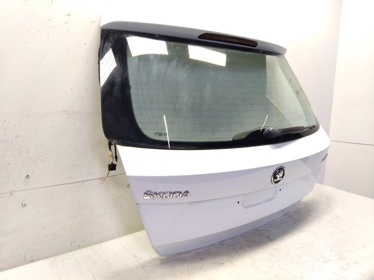 Skoda Fabia 3 III NJ Heckklappe LF9F Laser White mit Scheibe Steilheck BJ2014