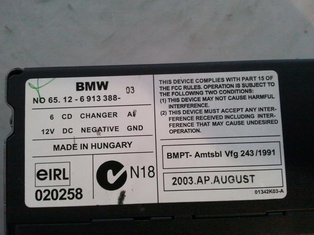 BMW 3er E46 Bj.2004 original 6-fach CD-Wechsler 65126913388 ohne Magazin