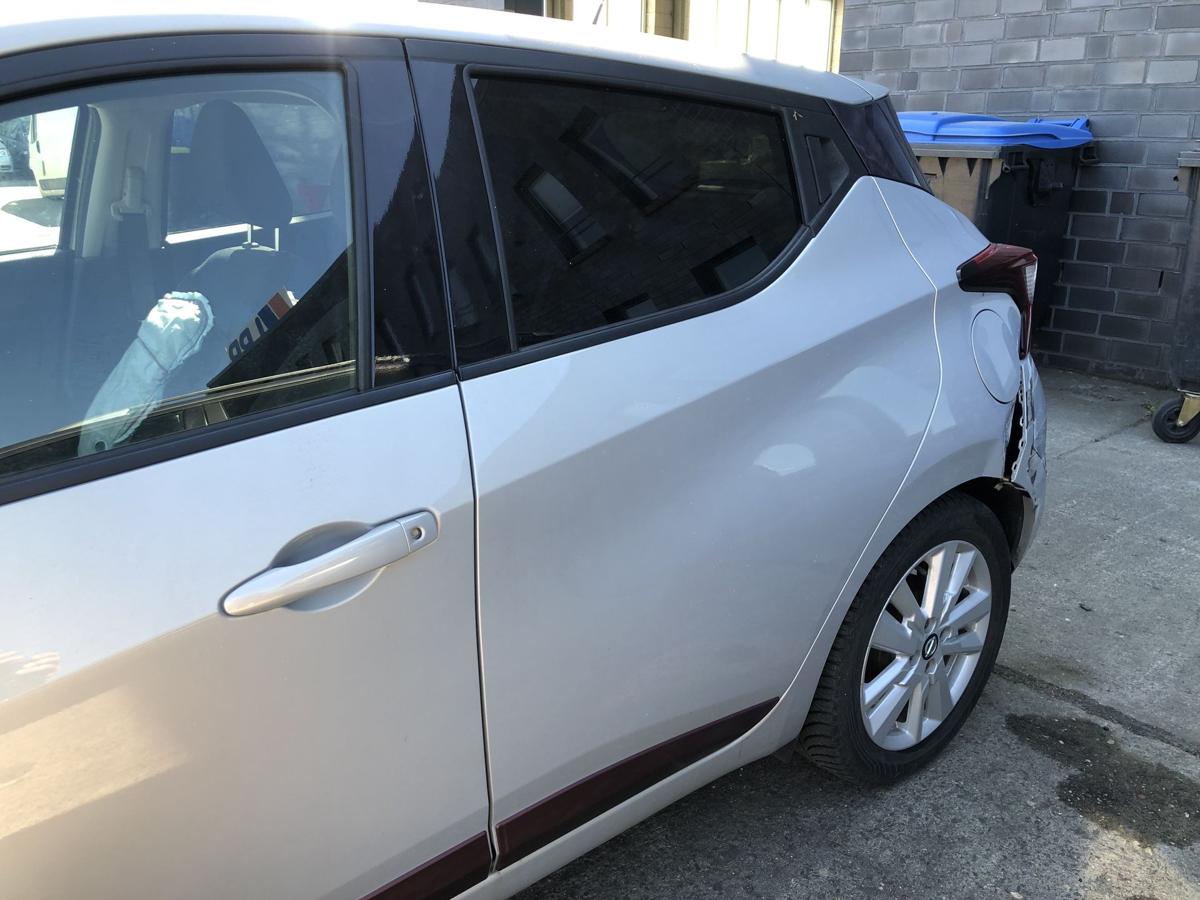 Nissan Micra K14 Tür hinten rechts Fondtür im Rohbau KNV Warm Silver Met
