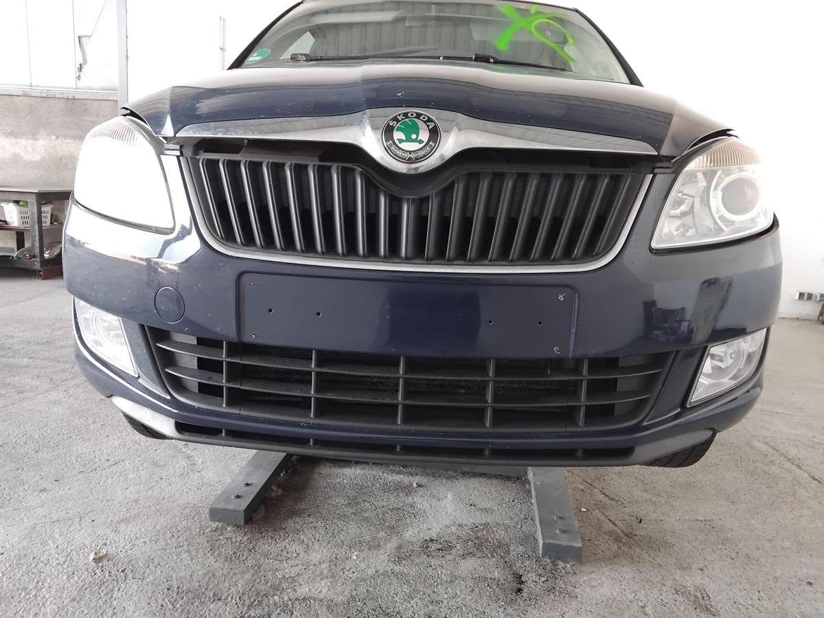 Skoda Fabia 2 5J Facelift Sto&szlig;f&auml;nger Sto&szlig;stange vorn BJ2011 pacific blue LF5A