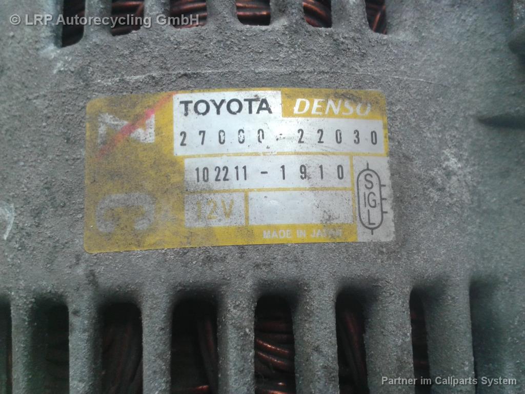 Toyota Corolla E12 BJ2006 original Lichtmaschine Generator 1022111910 DENSO