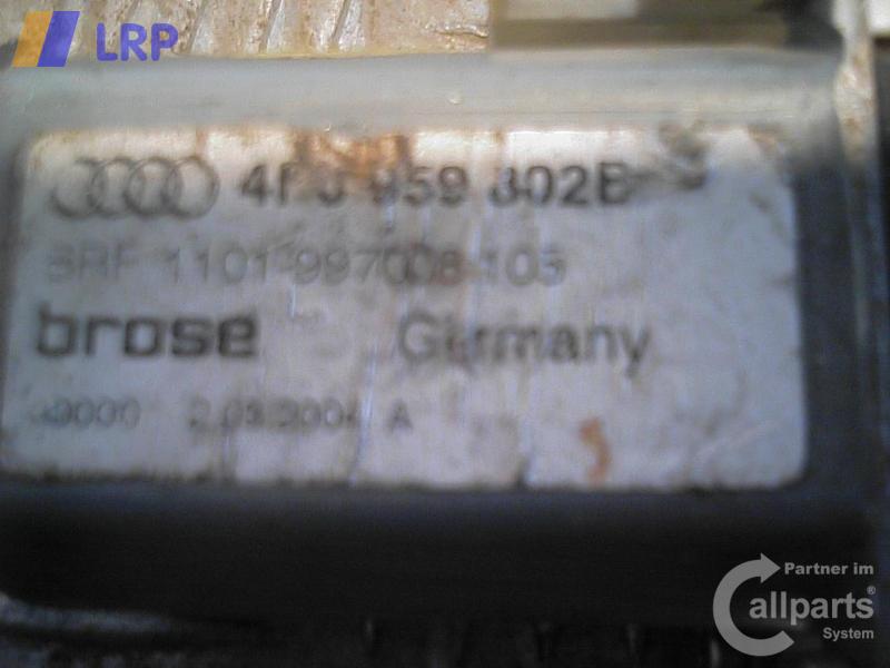 MOTOR FENSTERHEB V R; Fensterheber Motor VR; A6 (4F, 04/04-); LIMOUSINE/AVANT/ALLROAD; 4F0959802B; 4F0959802B