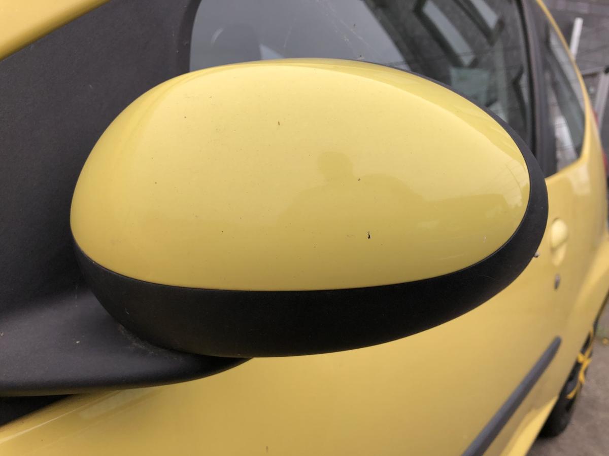 Peugeot 107 Typ P Au&szlig;enspiegel links R&uuml;ckspiegel manuell KBL Citrus Gelb