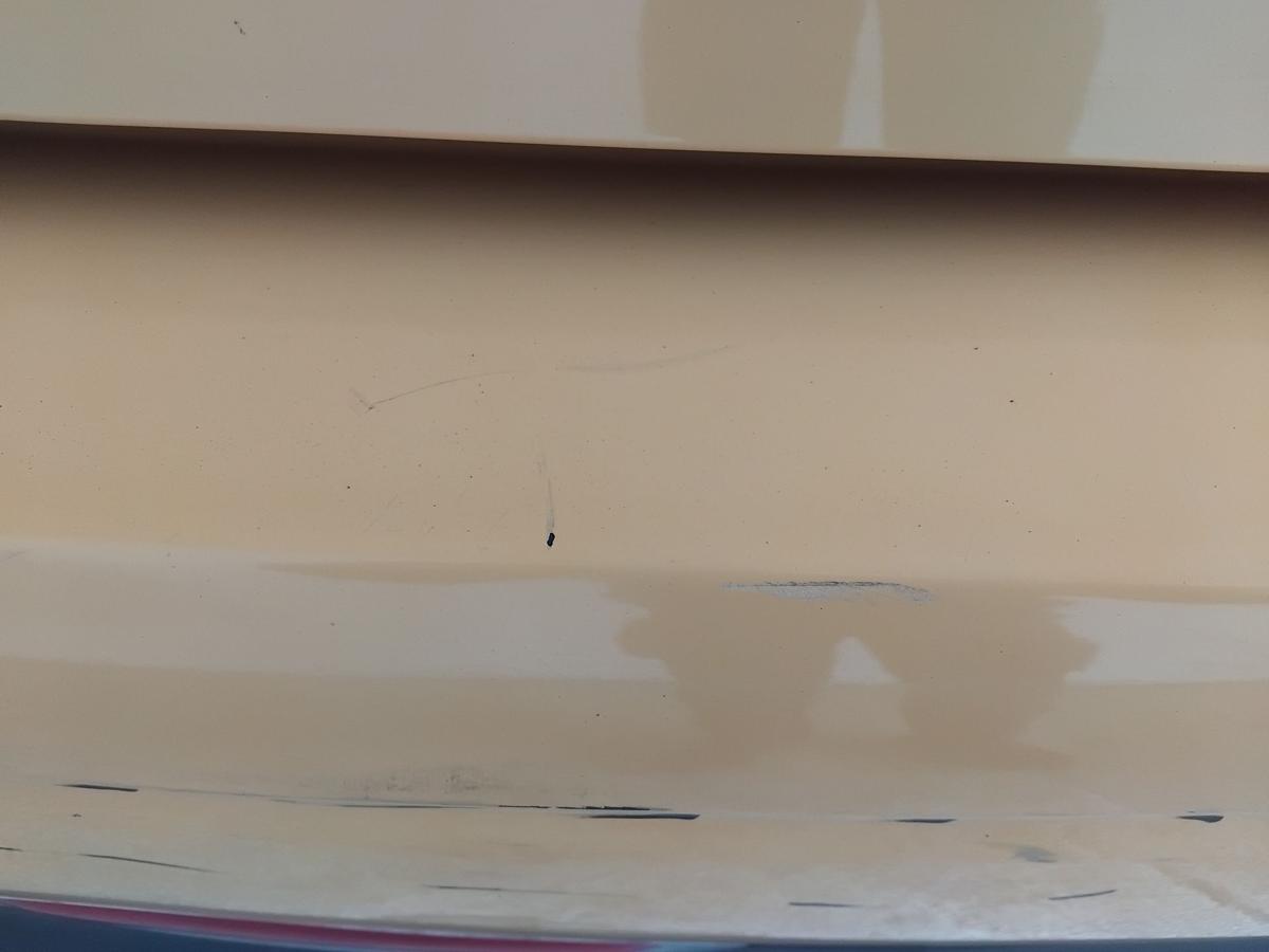 Mini II R56 One orig Sto&szlig;f&auml;nger Sto&szlig;stange hinten mit PDC A58 Mellow Yellow BJ08