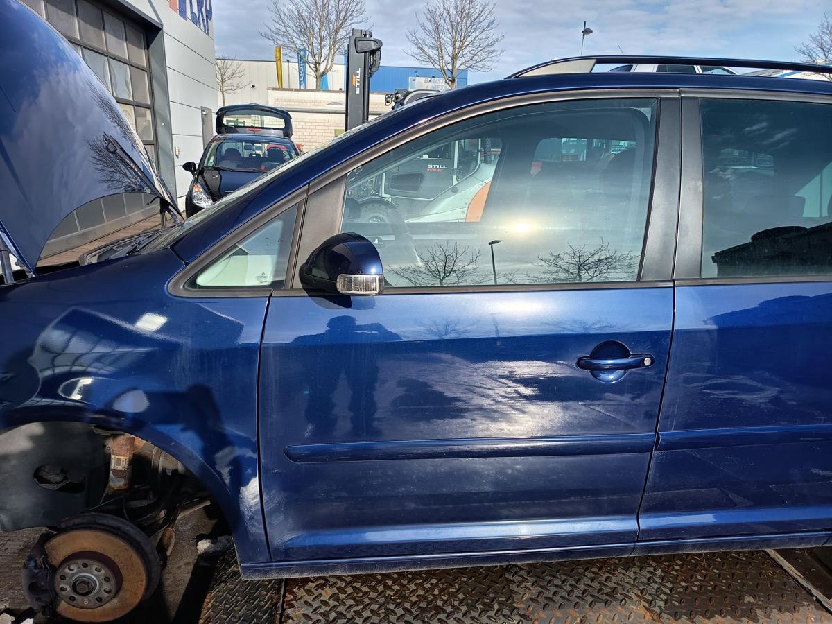 VW Touran 1T original T&uuml;r vorn links Fahrer B5N Indigoblau Bj 2006