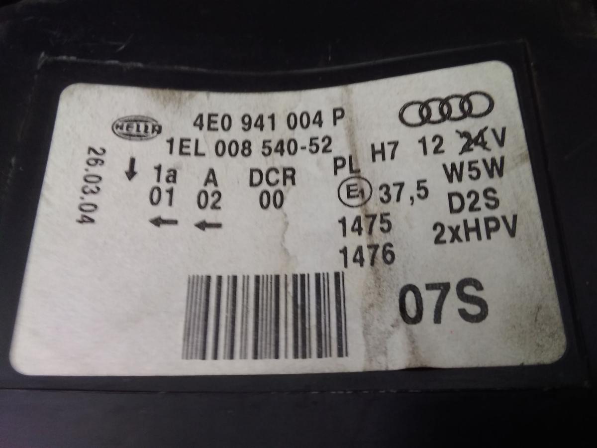 Audi A8 4E D3 original Scheinwerfer rechts Xenon 4E0941004P Bj2002