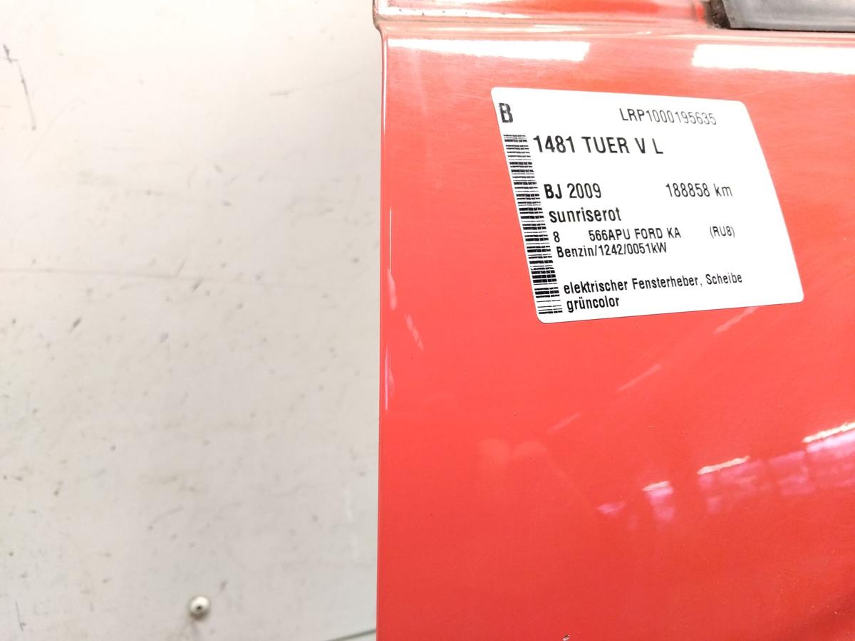 Ford Ka 2 RU8 Tür links Fahrertür sunriserot Bj.2009