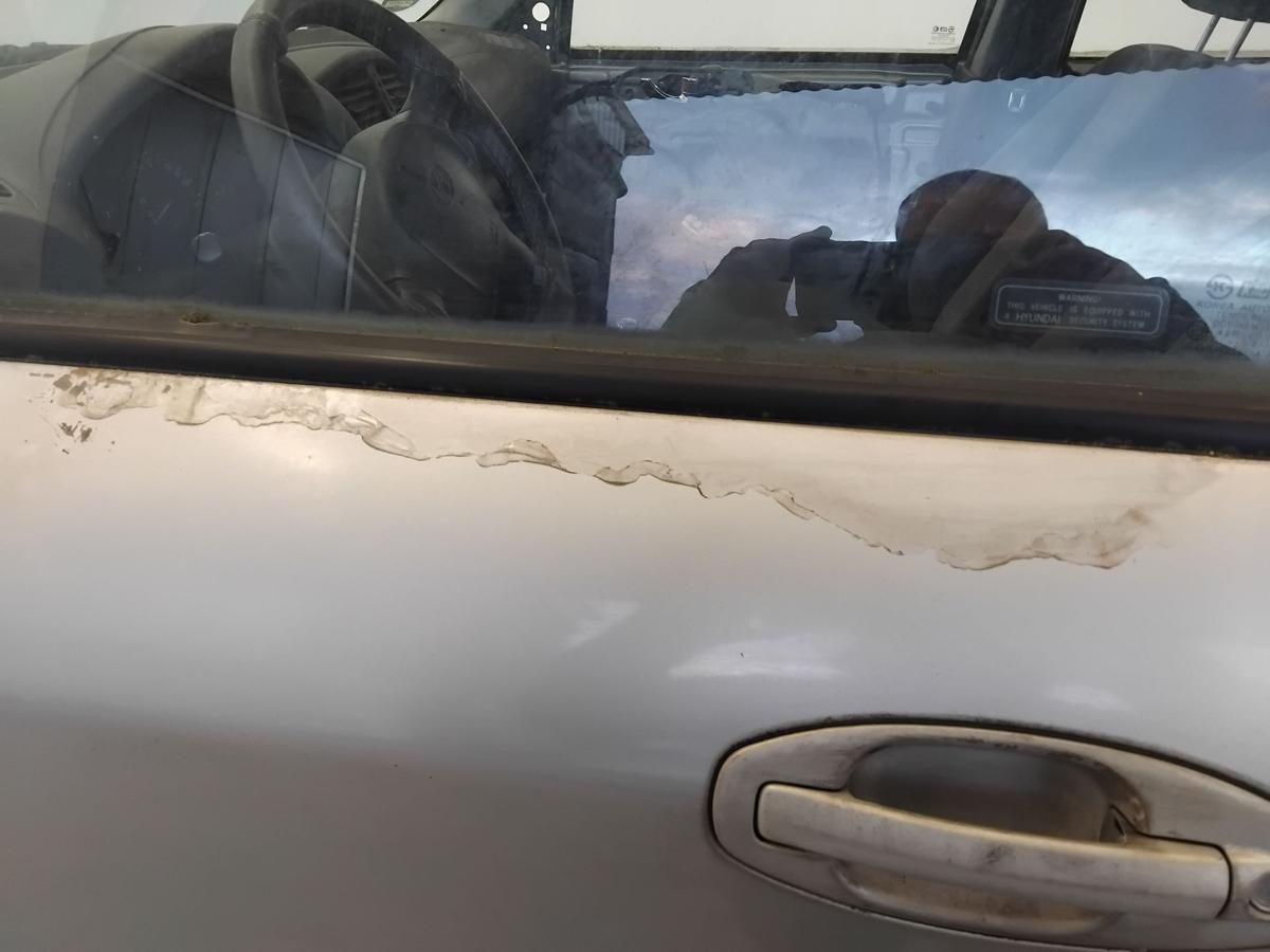 Hyundai Santa Fe SM Tür vorn links Fahrertür LS smart silvermetallic BJ2003