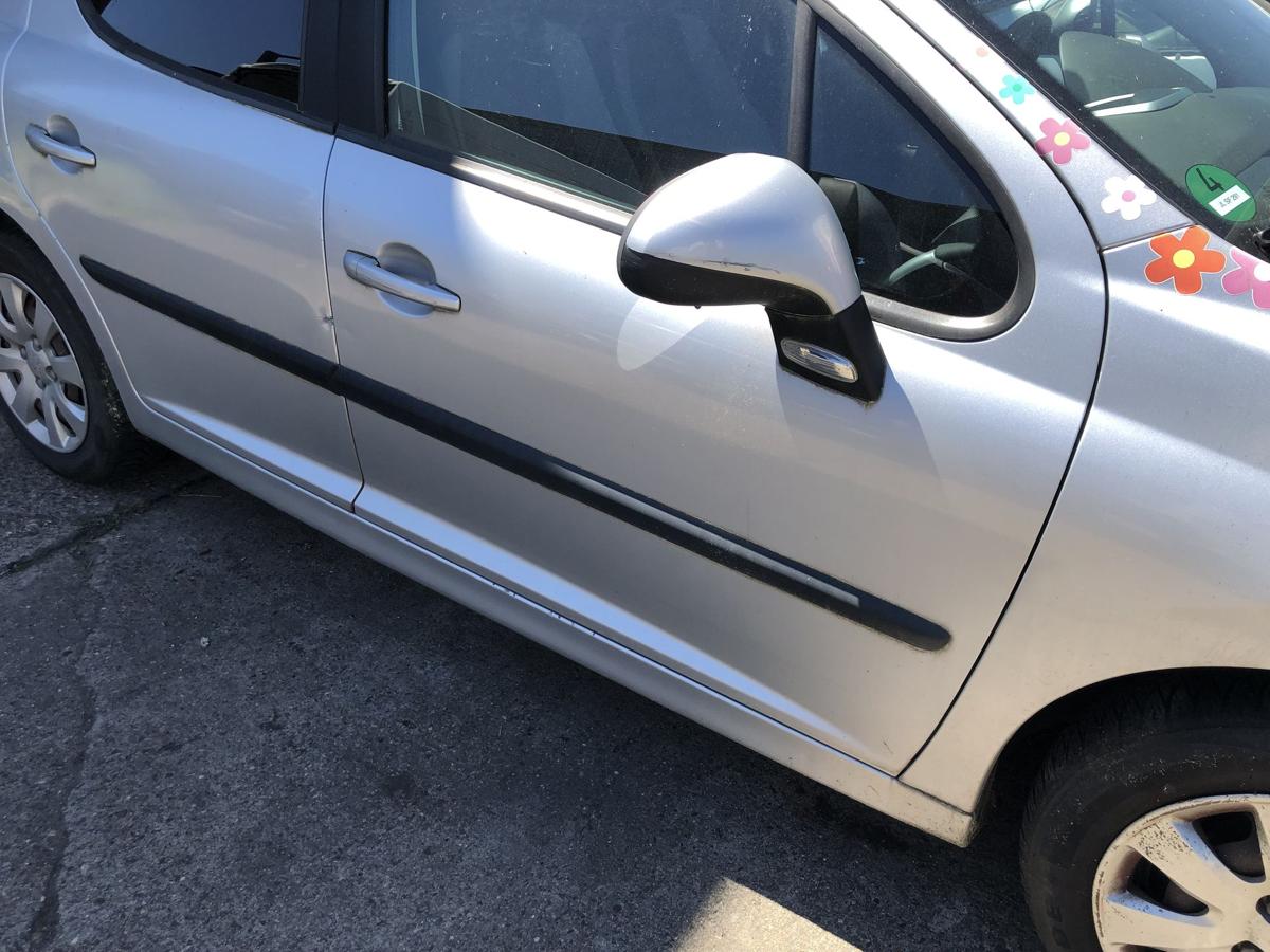 Peugeot 207 WA WC T&uuml;r vorn rechts Beifahrert&uuml;r 5 t&uuml;rer Rohbau EZR Aluminiumgrau