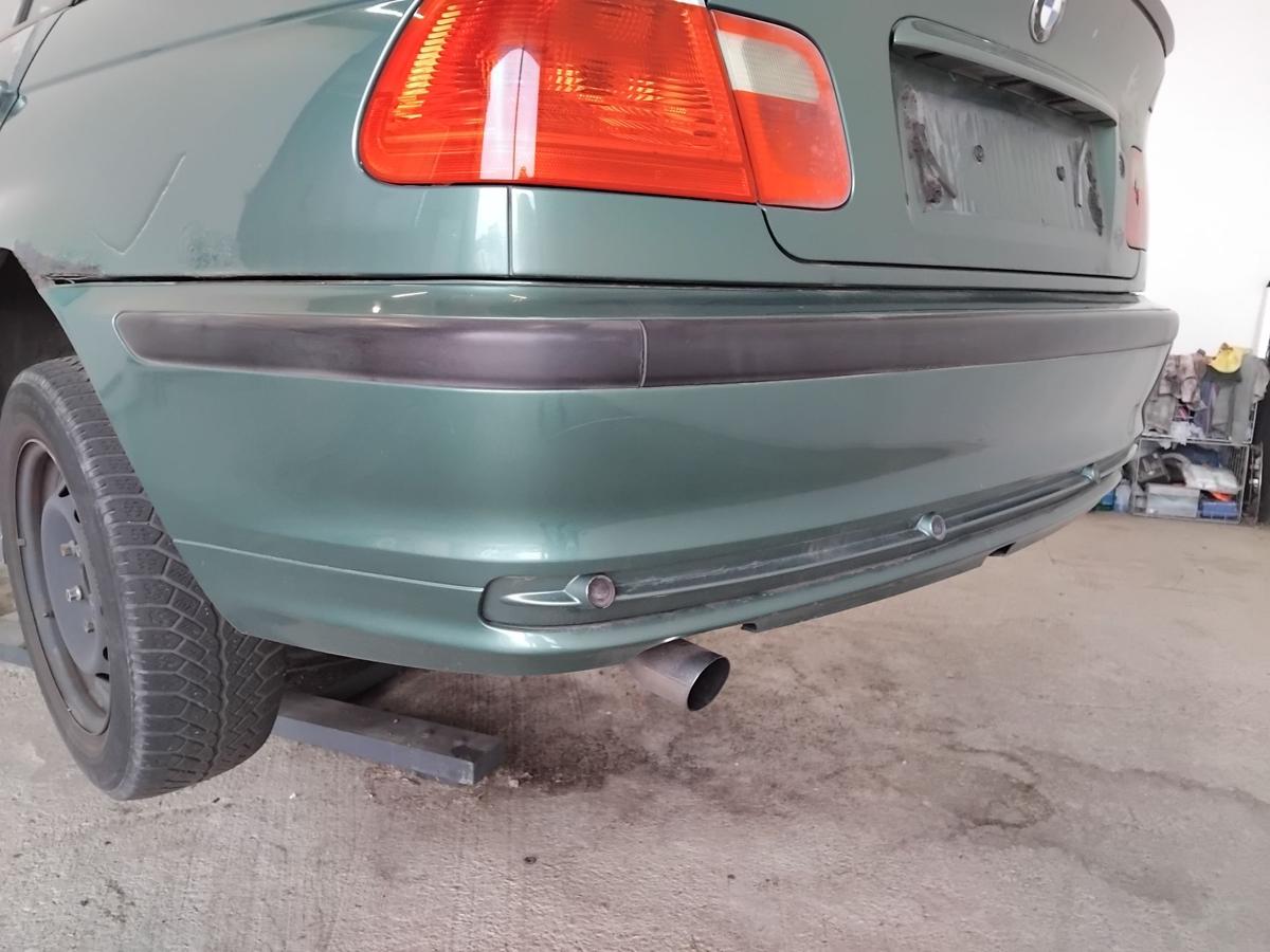 BMW 3er E46 Limousine orig Sto&szlig;f&auml;nger Sto&szlig;stange hinten PDC meergr&uuml;n 393 BJ1999