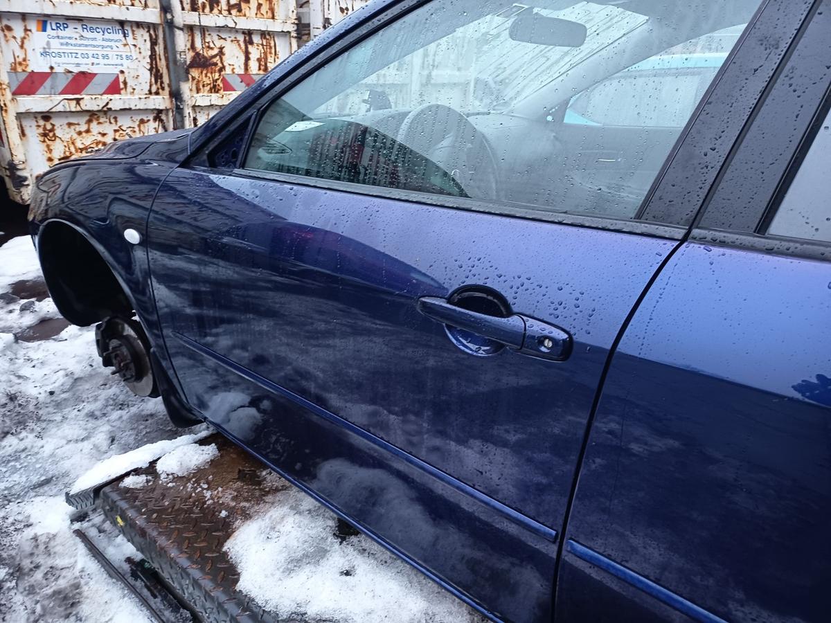 Mazda 6 orig T&uuml;r vorn links Fahrer (Roh) Blau Met / vor Facelift 02-05; Bj 2002