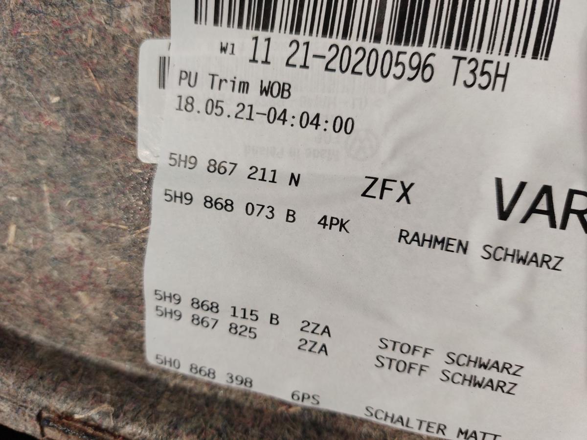 VW Golf 8 VIII CD T&uuml;rverkleidung hinten links Variant T&uuml;rpappe Fondt&uuml;r