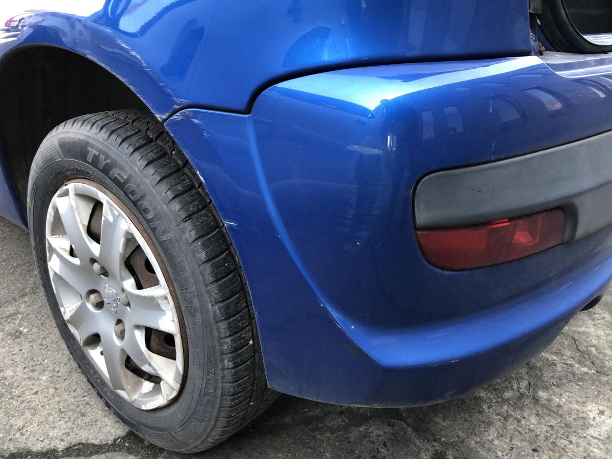 Peugeot 206+ Stossstange hinten Stossf&auml;nger Bumper Hecksch&uuml;rze KGS Bleu Ipanema
