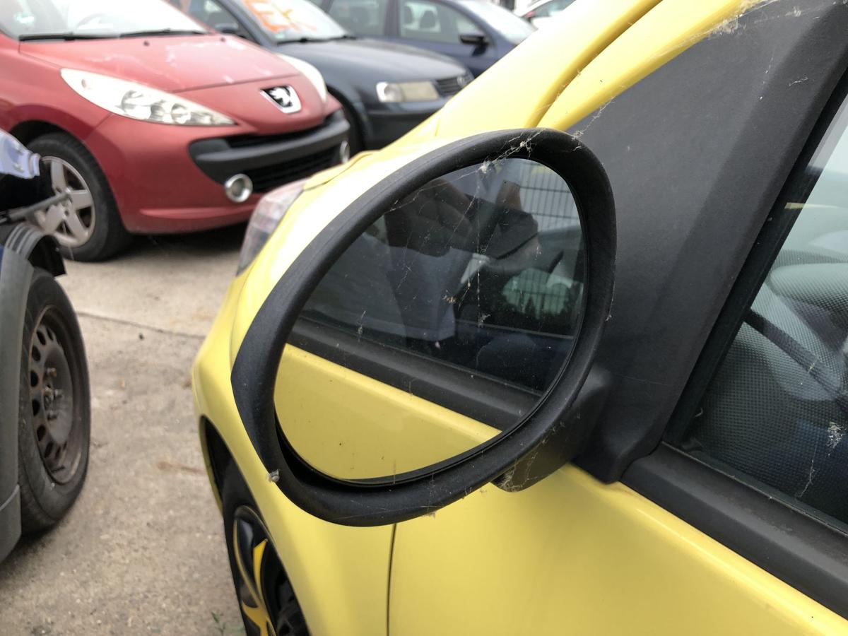 Peugeot 107 Typ P Au&szlig;enspiegel links R&uuml;ckspiegel manuell KBL Citrus Gelb