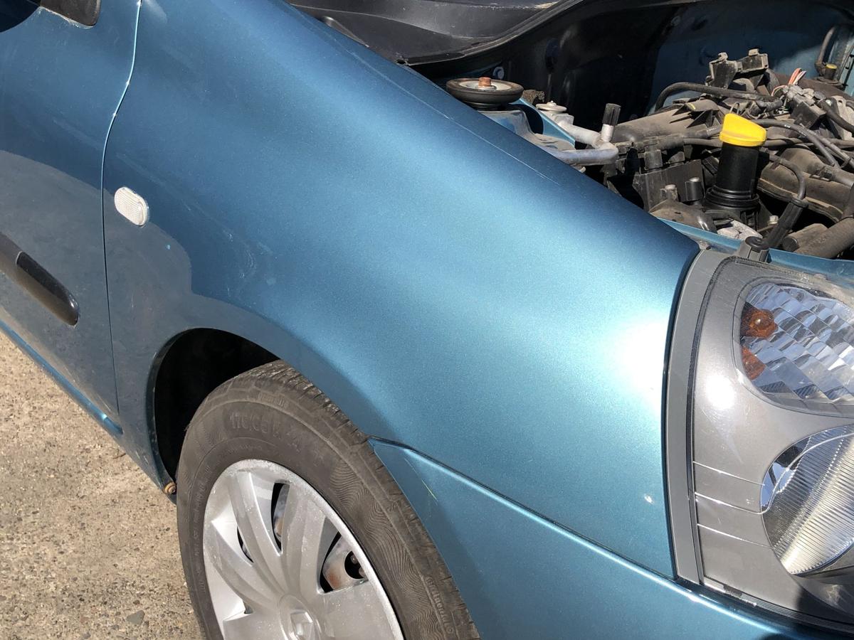 Renault Clio 2 Campus Kotfl&uuml;gel vorn rechts Beifahrerseite TEF47 Blau Cyclade