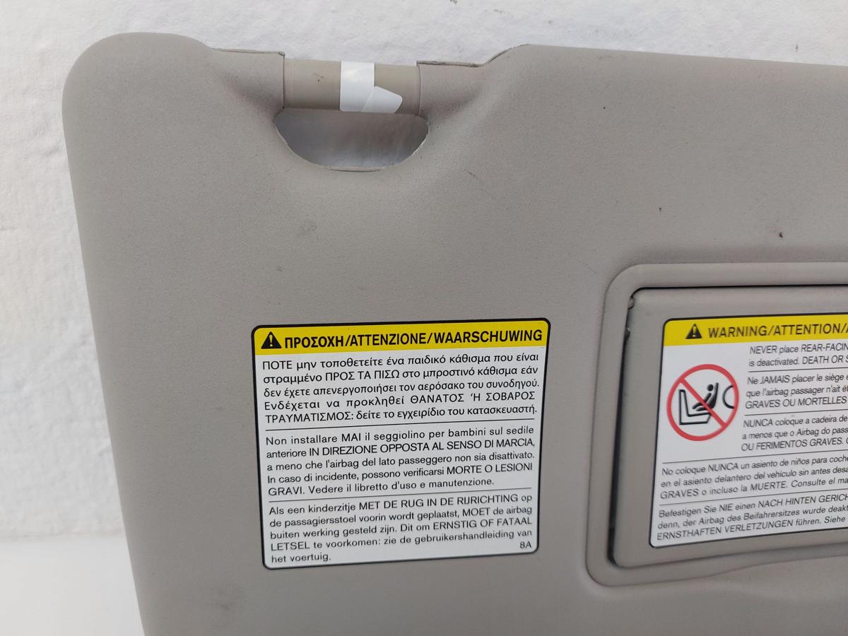Nissan Micra K13 Sonnenblende Blendschutz vorn rechts mit Spiegel