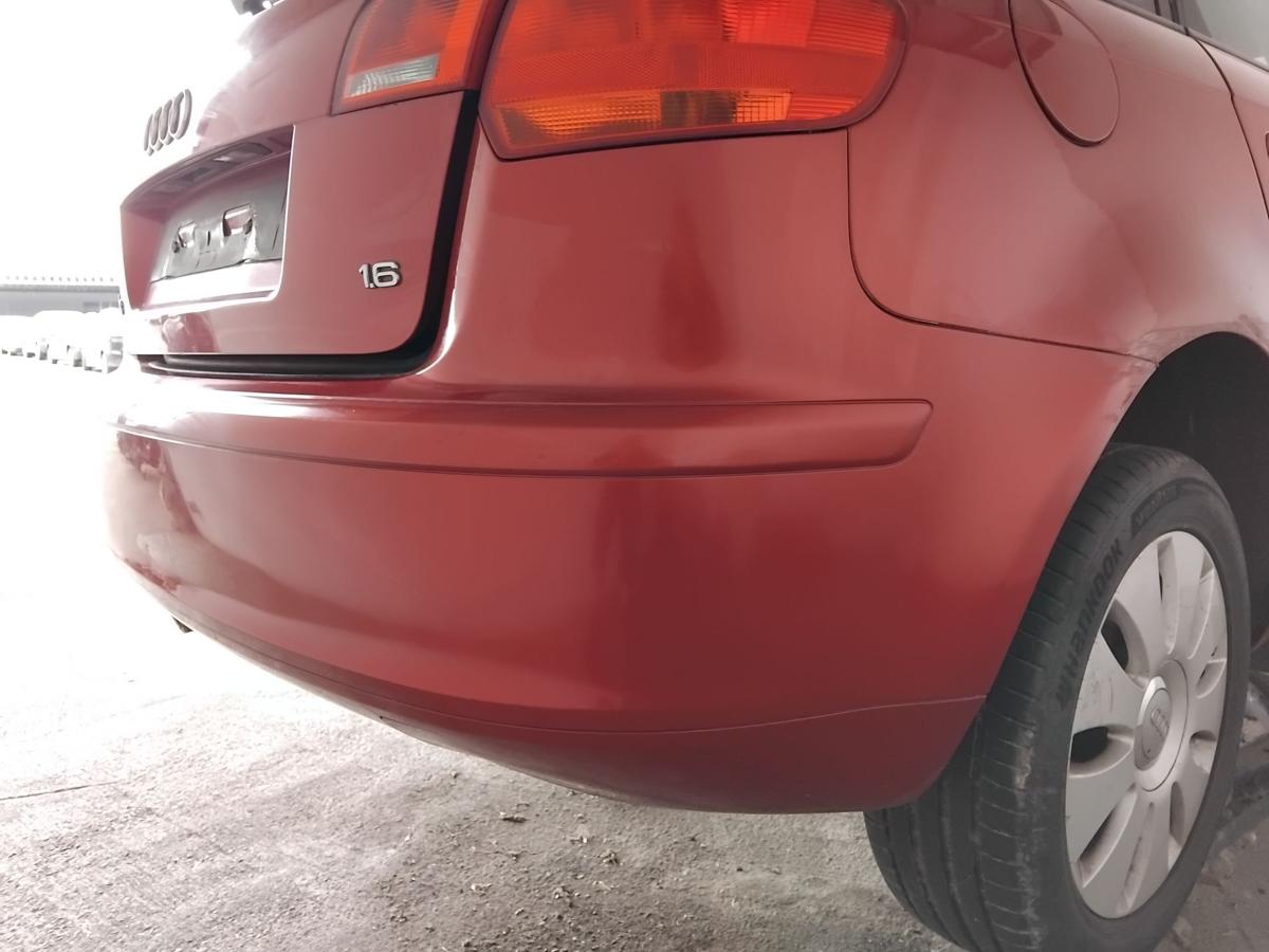 Audi A3 8P Sportback orig Stossf&auml;nger Sto&szlig;stange hinten BJ2007 granatrot LZ3F