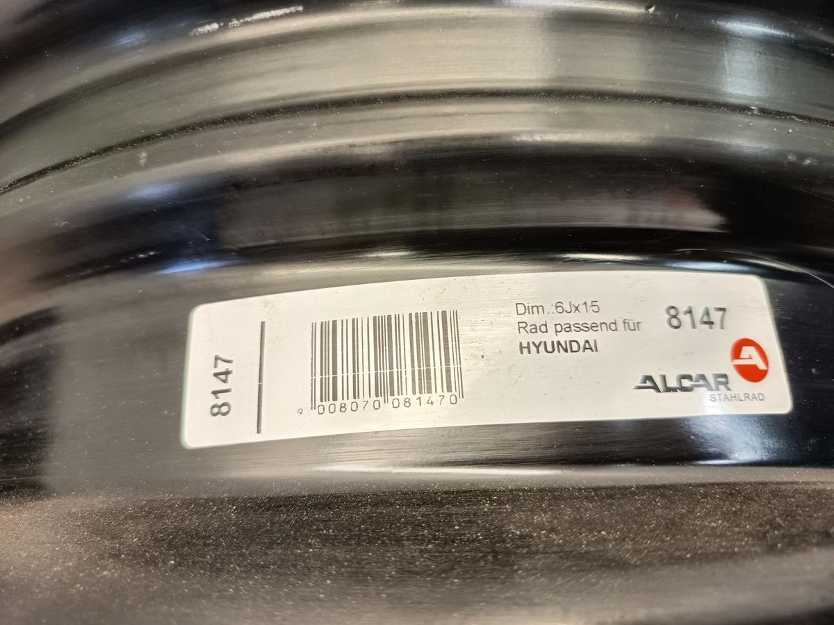 Alcar 8147 Satz Stahlfelgen 6x15 ET46 5x114.3 f&uuml;r Hyundai und Kia
