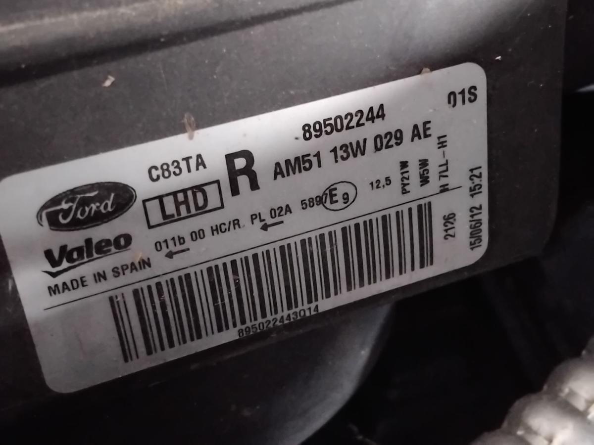 Ford C-Max 2 orig Scheinwerfer rechts Valeo Halogen mit LWR AM5113W029AE BJ2012