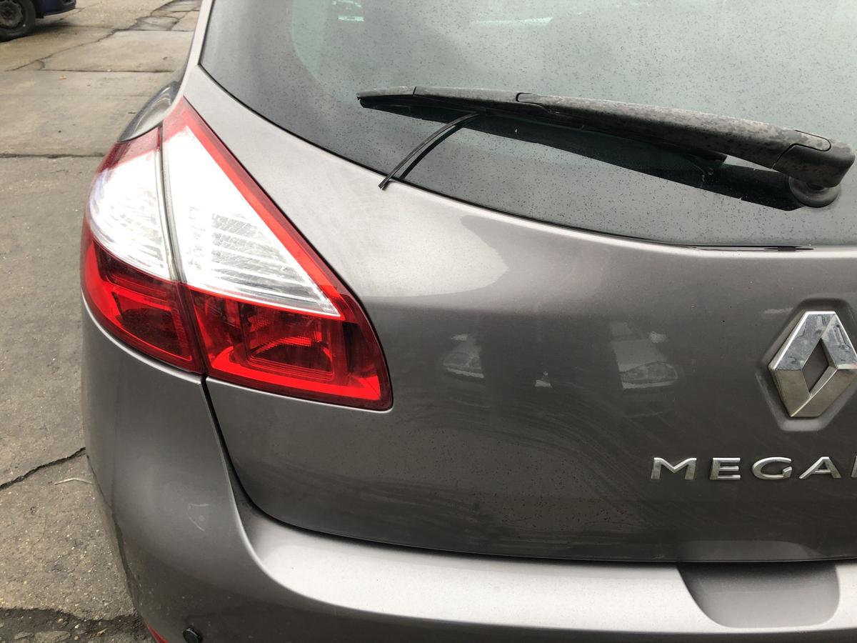 Renault Megane III 3 Heckklappe mit Heckscheibe 5 t&uuml;rer TEKNG grau Kofferklappe