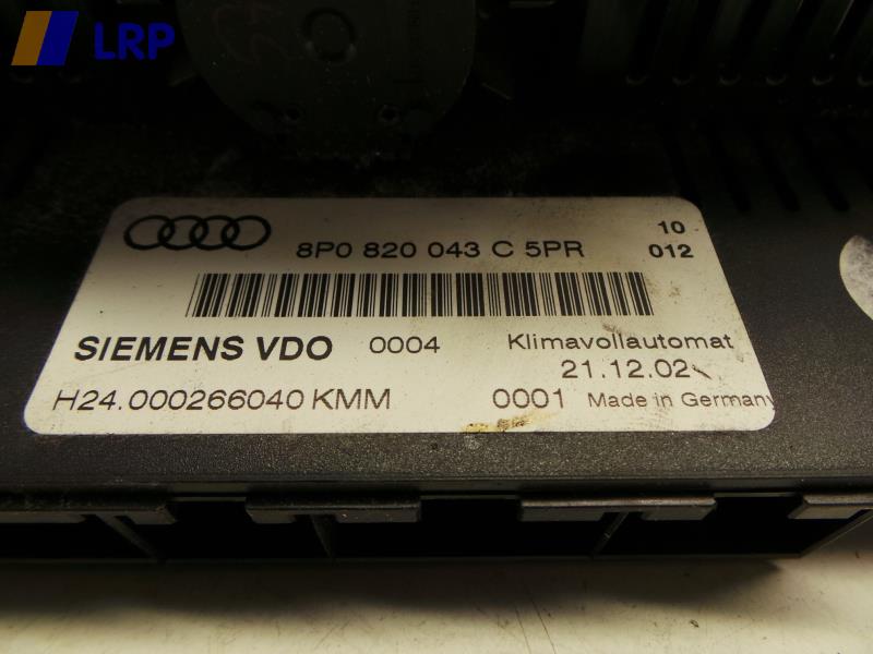 Audi A3 8P Klimabedienteil Heizungsregulierung 8P0820043C BJ2003