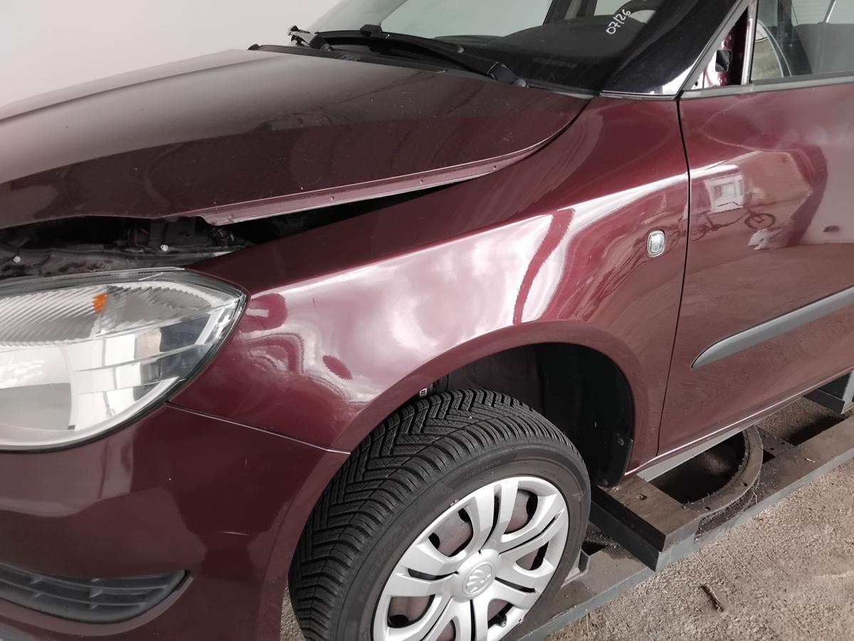 Skoda Fabia 2 5J original Kotfl&uuml;gel vorn links LF3X Rosso Brunello BJ2013