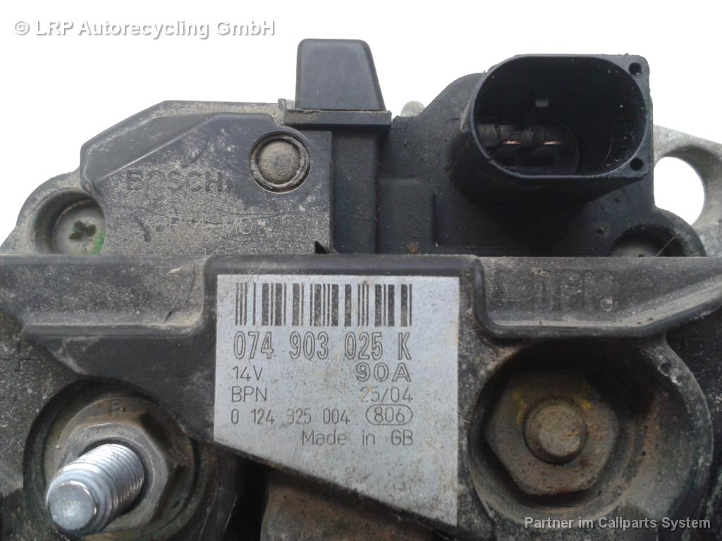 VW LT 2D BJ2004 original Lichtmaschine Generator 0124325004 BOSCH 2.5TDI 61kw BBE