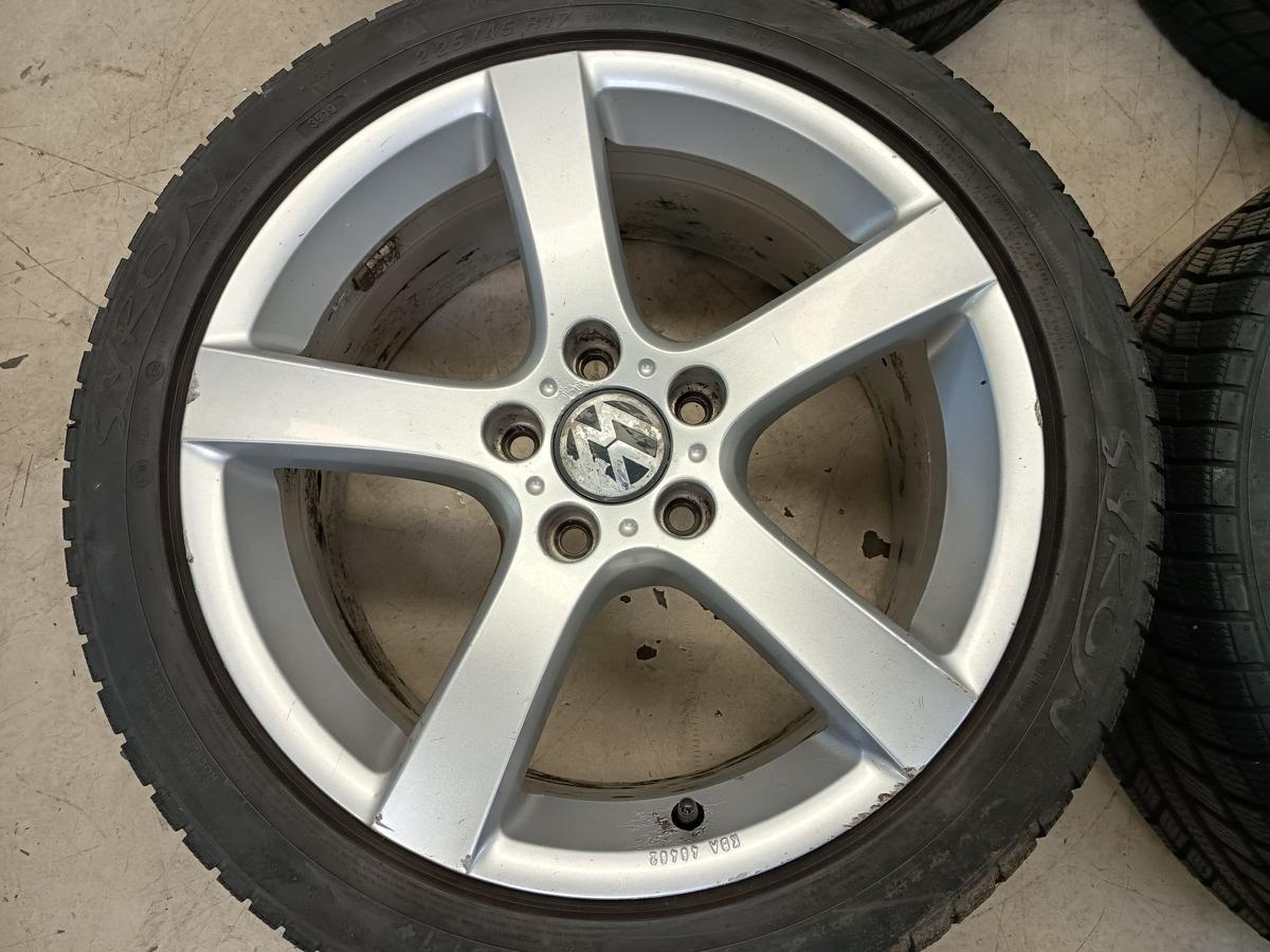 VW Golf V orig Satz Alufelgen 7,5x17 ET50 Bj 2008 KBA46462