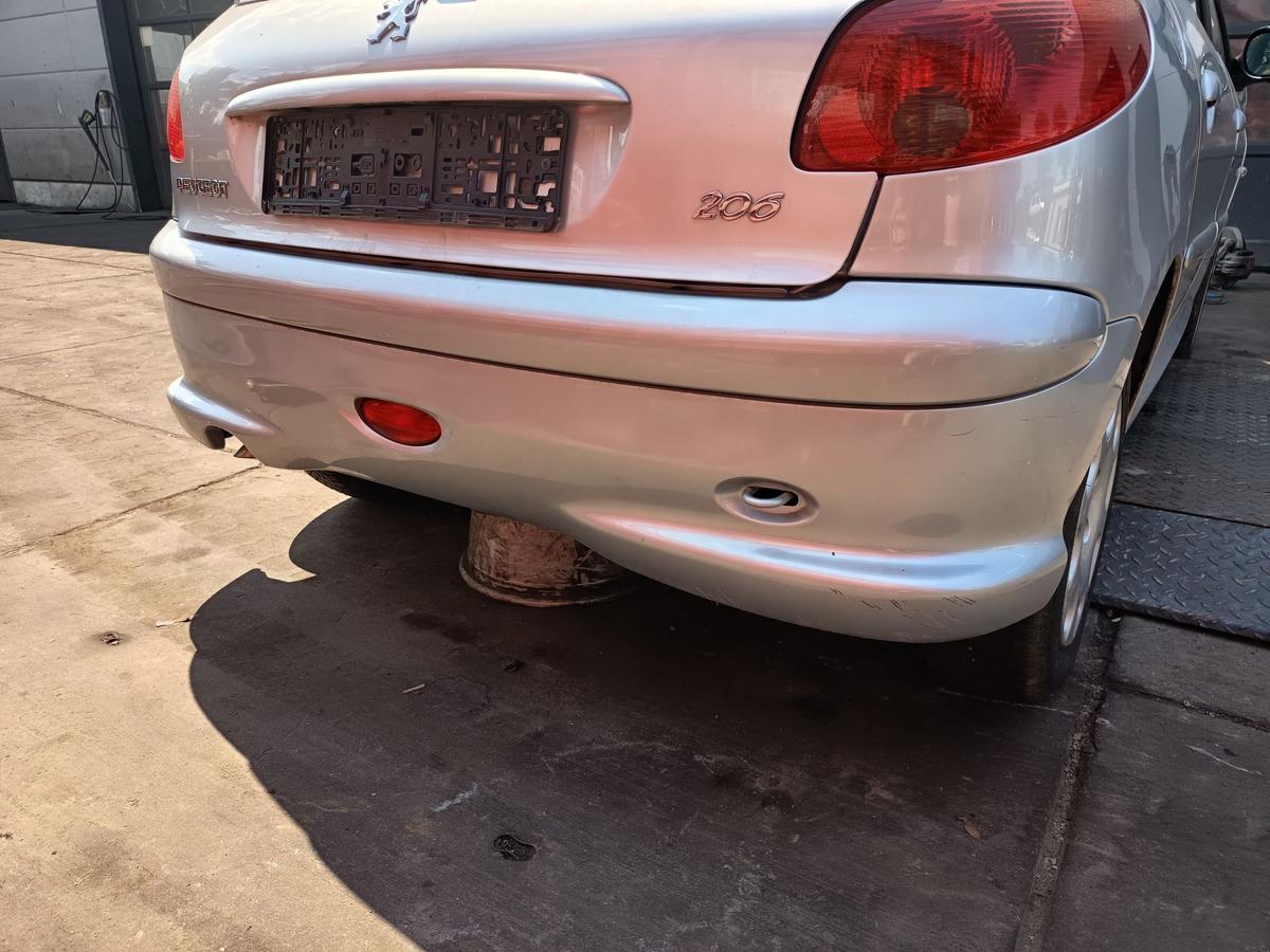 Peugeot 206 orig Stoßstange hinten Stoßfänger 5trg EZR Silber Bj 2005